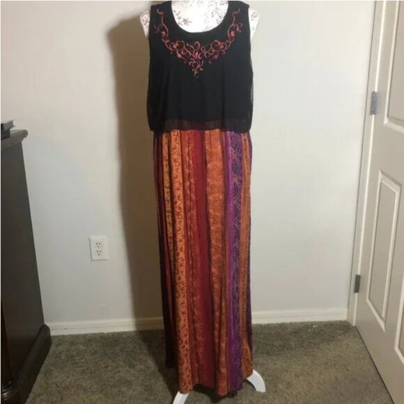 ✨ Vintage Made in USA Embroidered Maxi Dress – Size 12 ✨ - Picture 12 of 12